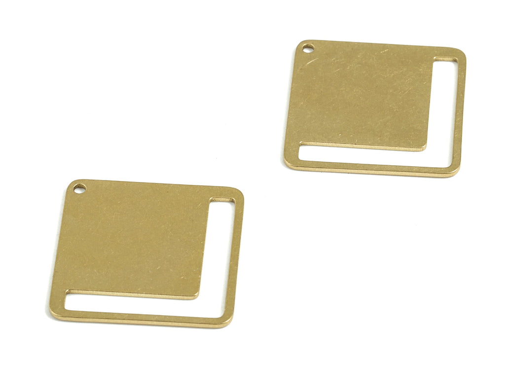 Personalized stamping blank - Brass Square Earring Connector - Raw Brass Square Charms and Pendant  - 22x22x0.76mm - PPM3071 - DOMEDBAZAAR