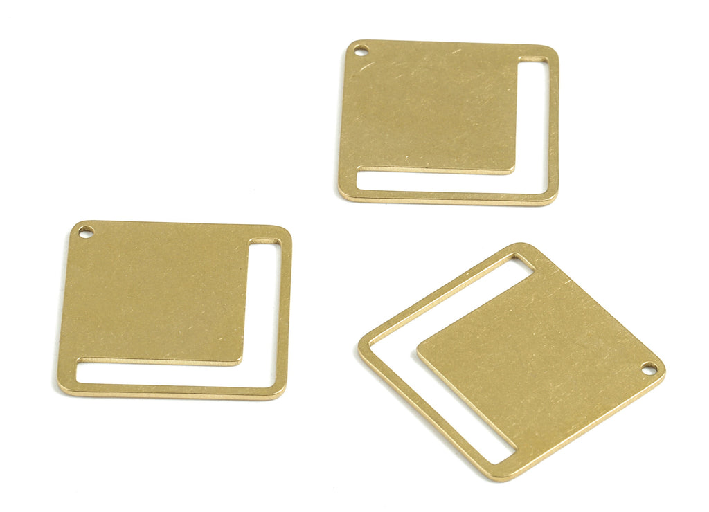 Personalized stamping blank - Brass Square Earring Connector - Raw Brass Square Charms and Pendant  - 22x22x0.76mm - PPM3071 - DOMEDBAZAAR