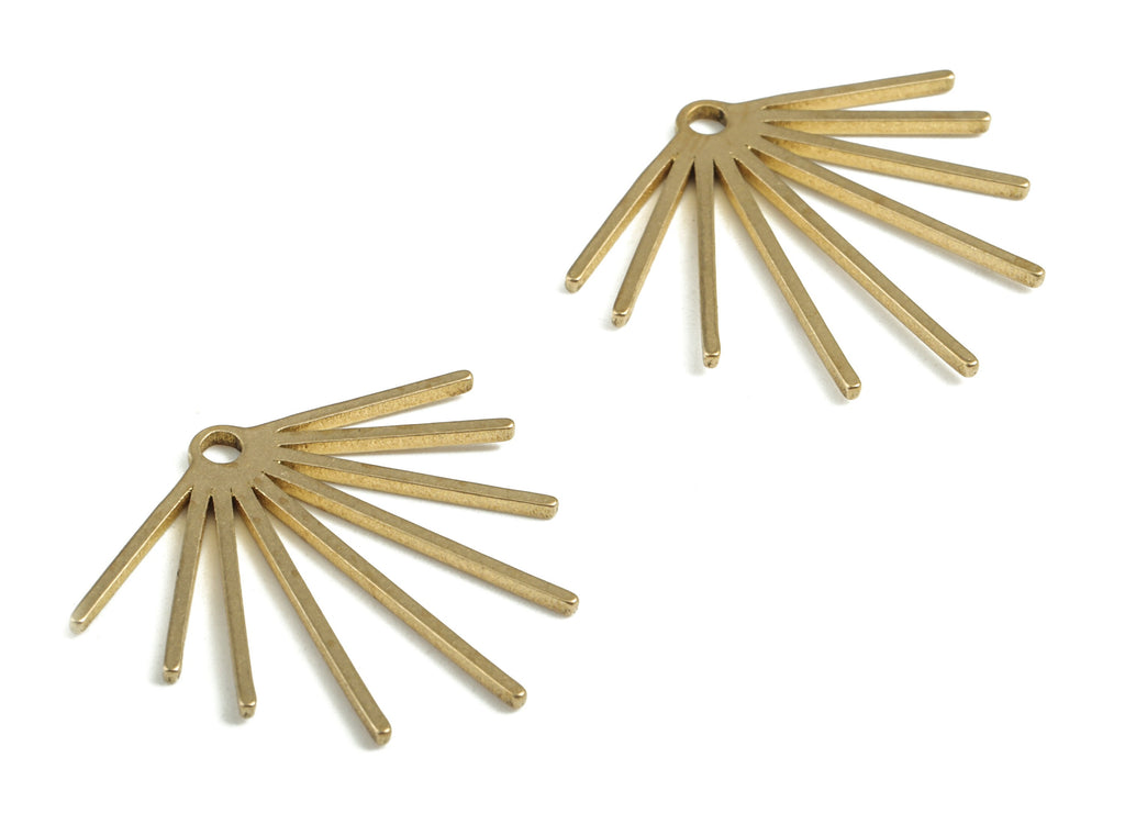 Brass Fringe Earring Charms - Raw Brass Fringe Pendant - Earring Findings - DIY Jewellery Making Supplies - 21.06x23.08x1.06mm - PP3757 - DOMEDBAZAAR