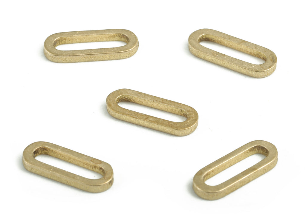 Brass Oval Connectors – Raw Brass Oval Linking Rings – Pill Shape Links – Connector - Jewellery Supplies - 9.26x3.5x0.95mm - PP3740 - DOMEDBAZAAR