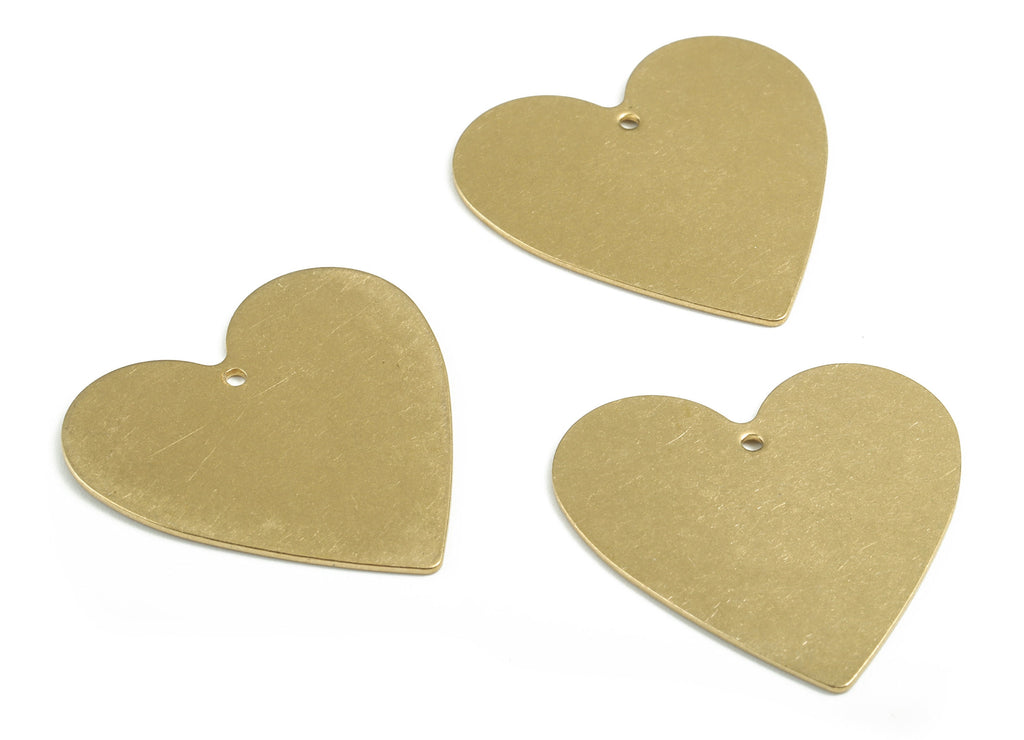 Personalized stamping blank - Brass Heart Earring Charms - Raw Brass Heart Pendant - Earring Findings  - 31.5x31.13x0.82mm - PP3673 - DOMEDBAZAAR