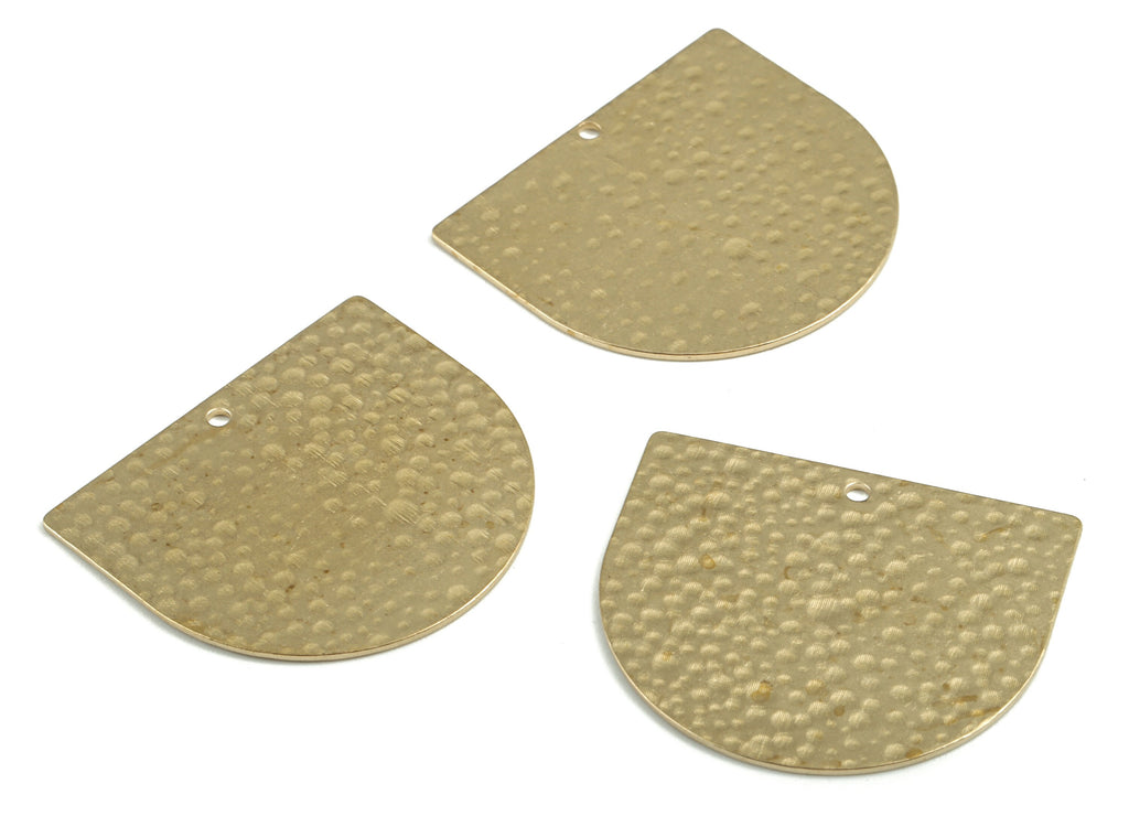 Brass Hammered D Earring Charms - Raw Brass D Pendant - Earring Findings - DIY Jewelry Making Supplies - 33.36x29.29x0.83mm - PP3682 - DOMEDBAZAAR