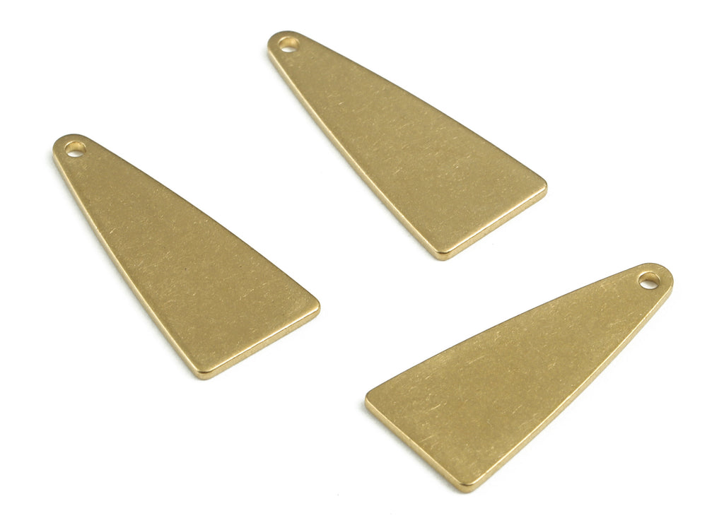 Personalized stamping blank - Brass Triangle Earring Charms - Raw Brass Triangle Pendant - Earring Findings - 24.93x10.94x0.97mm - PP3671 - DOMEDBAZAAR