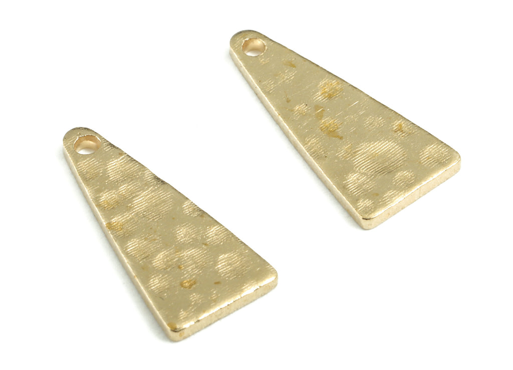 Brass Hammered Triangle Earring Charms - Raw Brass Triangle Pendant - Earring Findings - Jewelry Making Supplies - 14.98x6.9x0.96mm - PP3667 - DOMEDBAZAAR