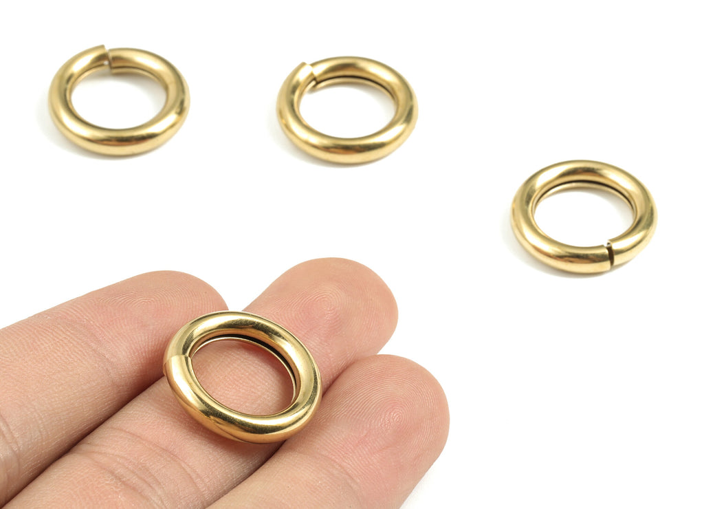 Brass 4x20 Jump Rings - Brass Open Jump Rings - Raw Brass Jump Ring Findings - Jewelry Supplies - 20.25x20.25x4.05mm - PP3651 - DOMEDBAZAAR