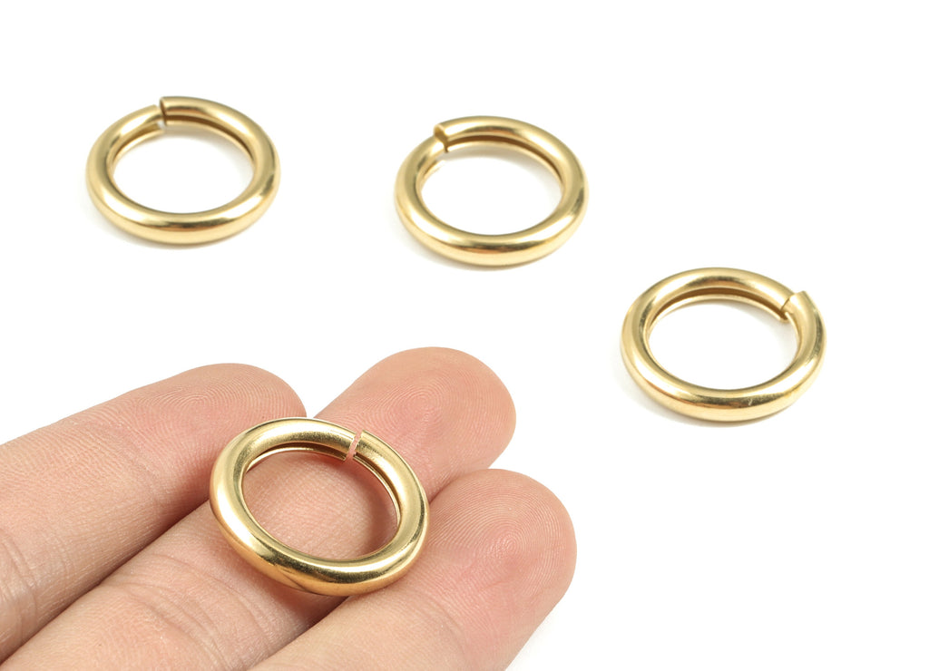 Brass 3.8x22 Jump Rings - Brass Open Jump Rings - Raw Brass Jump Ring Findings - Jewelry Supplies - 21.88x21.88x3.78mm - PP3650 - DOMEDBAZAAR