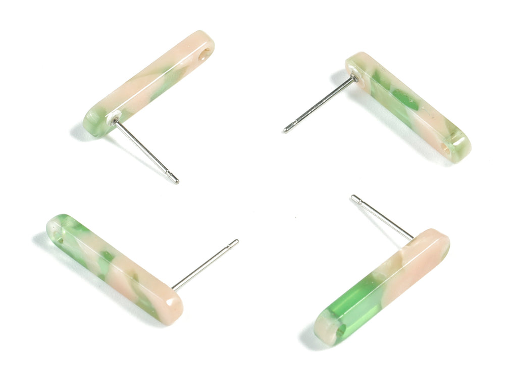 Acetate Stick Earring Post - Stick Earring Stud - Earring Post - Jewelry Supplies - Color Code: A38 - 20.6x4.27x2.6mm - AC1577-A38 - DOMEDBAZAAR