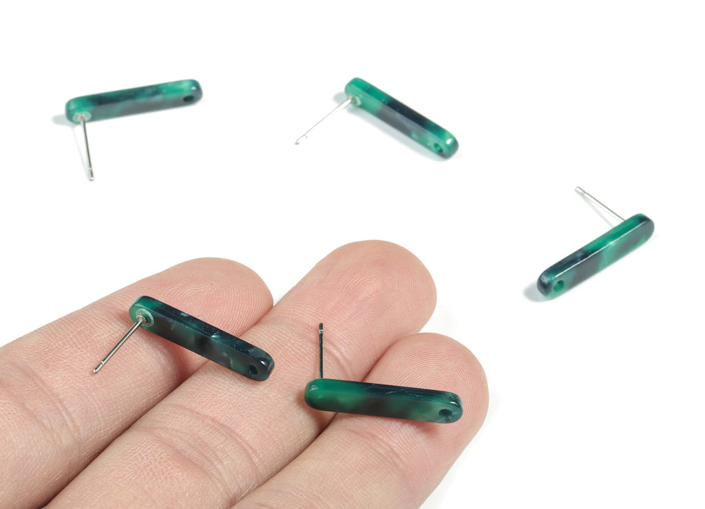 Acetate Stick Earring Post - Stick Earring Stud - Earring Post - Jewelry Supplies - Color Code: A13 - 20.6x4.27x2.6mm - AC1577-A13 - DOMEDBAZAAR