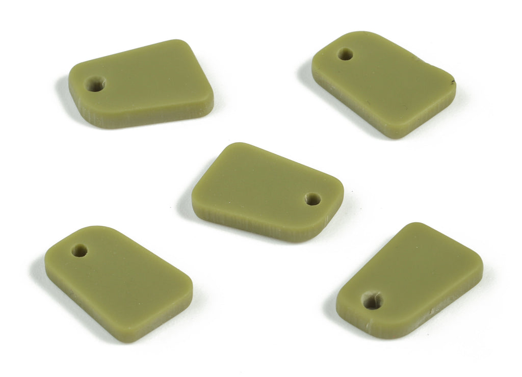 Acrylic Matte Geometry Earring Charms - Acrylic Green Geometry Pendant - Jewelry Supplies - Color Code:A135 - 12.23x8.47x2.4mm - AC2185-A135 - DOMEDBAZAAR