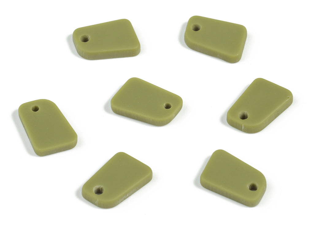 Acrylic Matte Geometry Earring Charms - Acrylic Green Geometry Pendant - Jewelry Supplies - Color Code:A135 - 12.23x8.47x2.4mm - AC2185-A135 - DOMEDBAZAAR