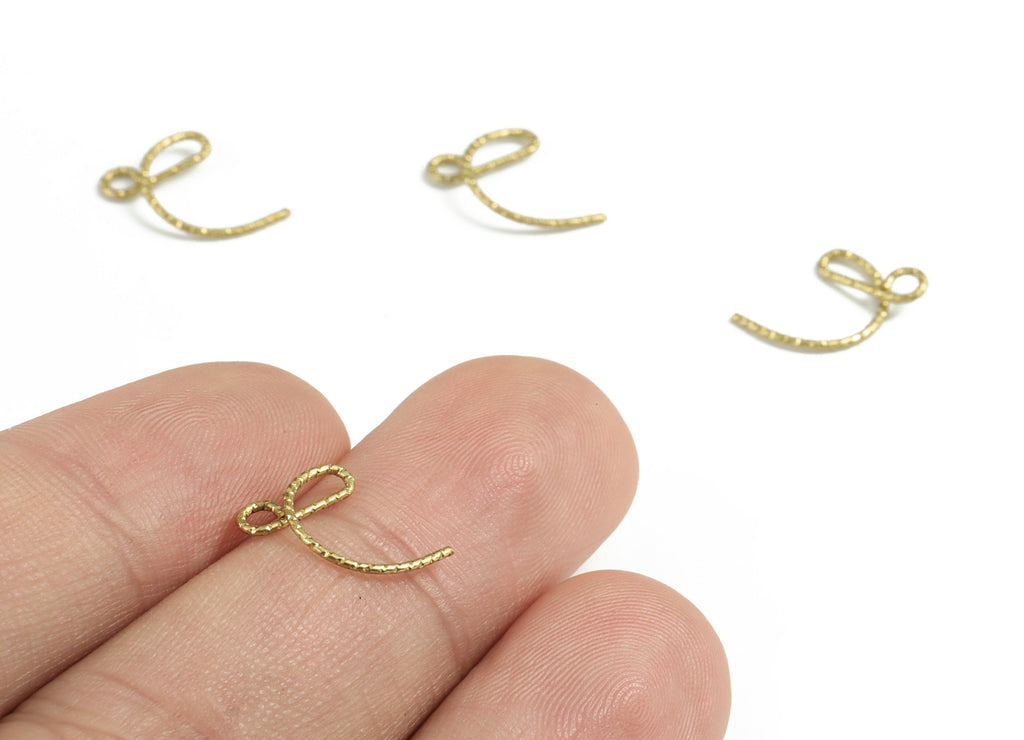 Brass C Letter Pendant - Raw Brass Wave Letter C Charms - Brass Wire - Jewelry Making Supplies - 10.38x8.57x0.66mm - PP3639C - DOMEDBAZAAR