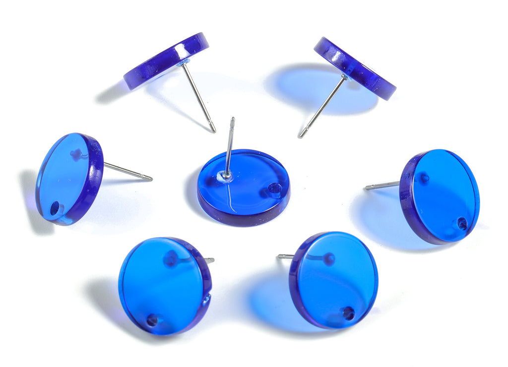 Acrylic Mini Circle Earring Stud - Mini Round Post - Earring Findings - Jewelry Supplies - Color Code:A70 - 14.79x14.79x2.68mm - AC1902-A70 - DOMEDBAZAAR