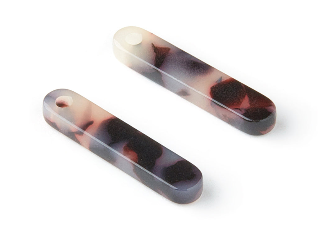 Acetate Acrylic Earring Charms - Blonde Tortoise Shell Earrings - Stick Shaped Pendant - Color Code: A07 - 20.6x4.27x2.6mm - AC1150-A07 - DOMEDBAZAAR