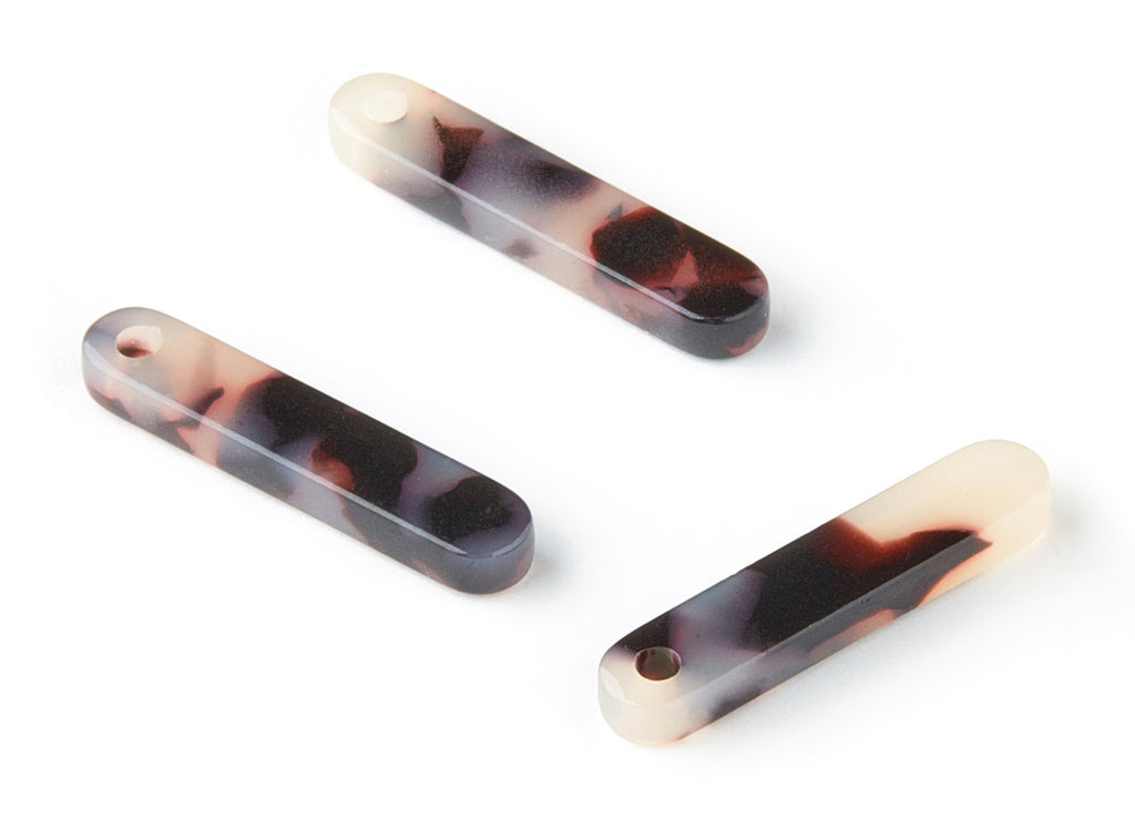 Acetate Acrylic Earring Charms - Blonde Tortoise Shell Earrings - Stick Shaped Pendant - Color Code: A07 - 20.6x4.27x2.6mm - AC1150-A07 - DOMEDBAZAAR