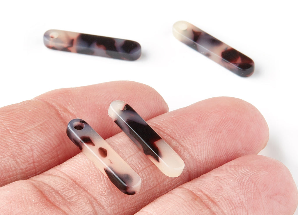 Acetate Acrylic Earring Charms - Blonde Tortoise Shell Earrings - Stick Shaped Pendant - Color Code: A07 - 20.6x4.27x2.6mm - AC1150-A07 - DOMEDBAZAAR