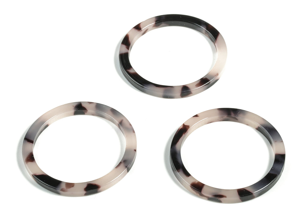 Acetate Hoop Earrings Charms - Blonde Tortoise Hoop Shell Earrings Pendant - No Hole - Color Code: A07 - 29.8x29.8x2.52mm - AC1119-A07-O - DOMEDBAZAAR
