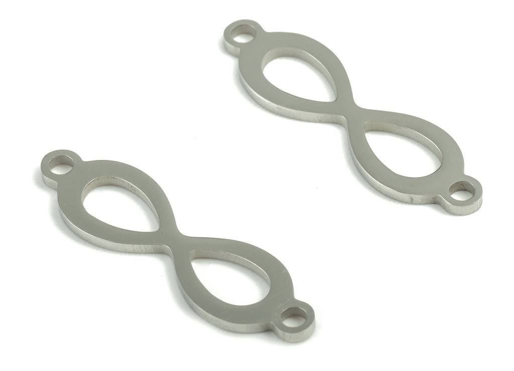 Stainless Steel Number 8 Connector - Stainless Steel Number 8 Earrings Charms - Jewelry Making Supplies - 25.47x6.92x0.97mm - SS1203 - DOMEDBAZAAR