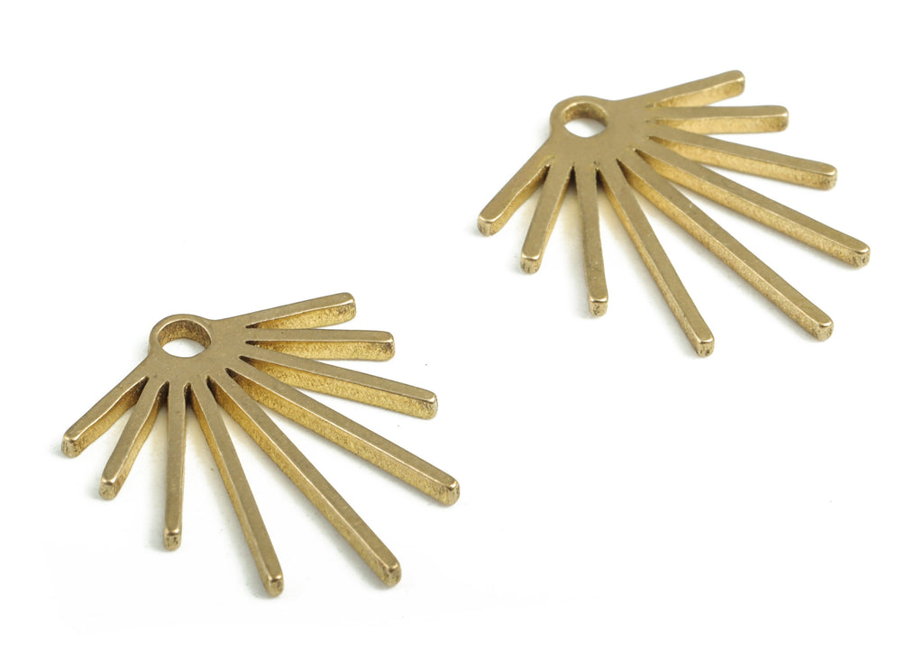 Brass Fringe Earring Charms - Raw Brass Fringe Pendant - Earring Findings - Jewelry Supplies - 16.1x13.95x0.95mm - PP3737 - DOMEDBAZAAR