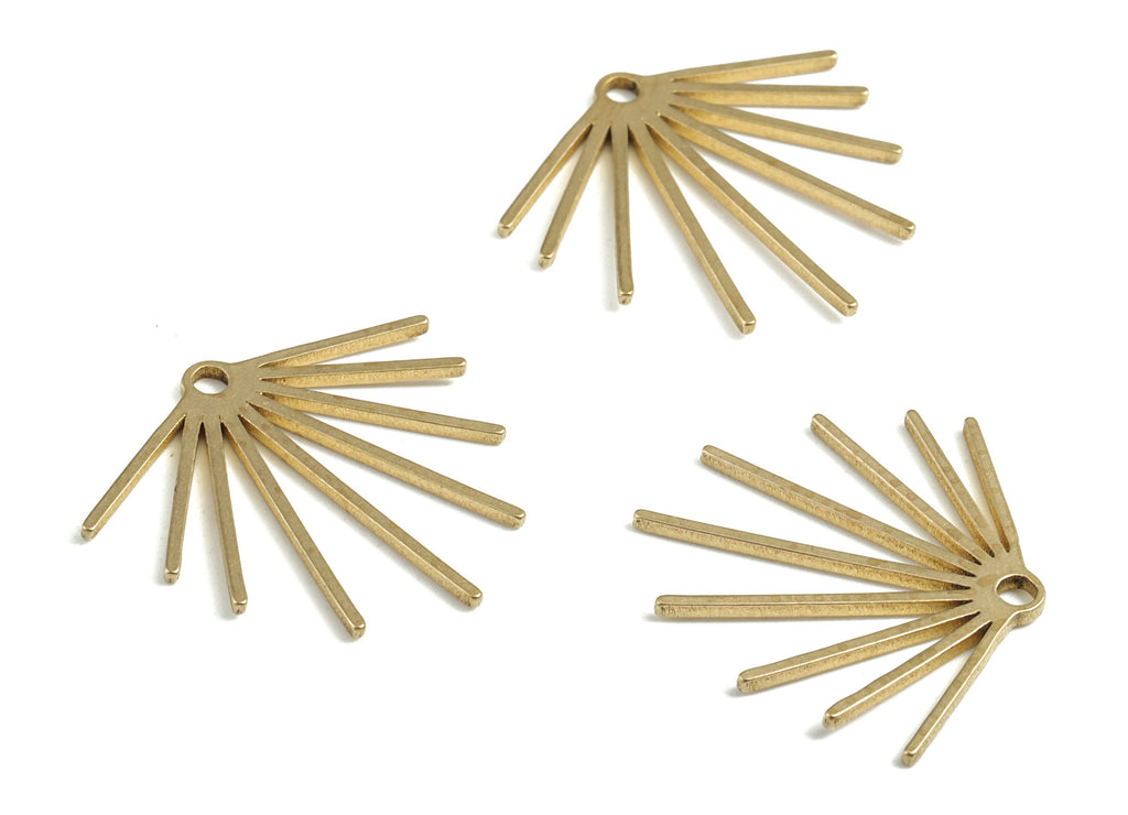 Brass Fringe Earring Charms - Raw Brass Fringe Pendant - Earring Findings - DIY Jewellery Making Supplies - 21.06x23.08x1.06mm - PP3757 - DOMEDBAZAAR