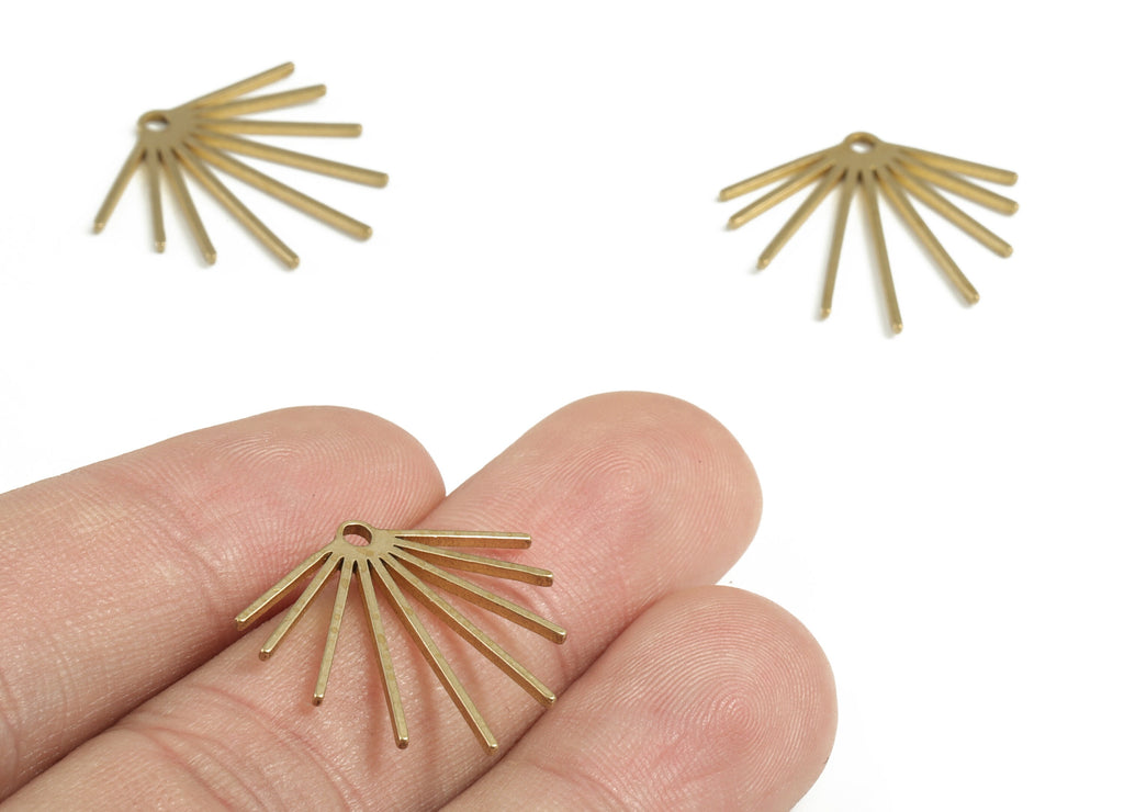 Brass Fringe Earring Charms - Raw Brass Fringe Pendant - Earring Findings - DIY Jewellery Making Supplies - 21.06x23.08x1.06mm - PP3757 - DOMEDBAZAAR