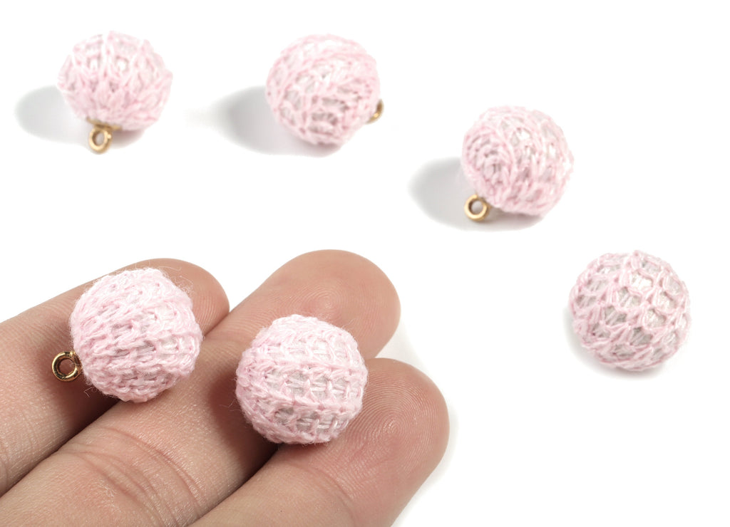 Pom Pom Earring Charms - Fur Ball Pendant - Aluminum Alloy - Earring Findings - Jewelry Accessories - 17.1x14.8x14.8mm - TT1011B - DOMEDBAZAAR