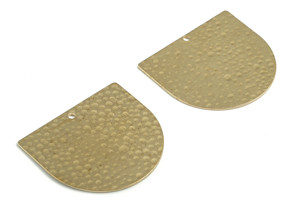 Brass Hammered D Earring Charms - Raw Brass D Pendant - Earring Findings - DIY Jewelry Making Supplies - 33.36x29.29x0.83mm - PP3682 - DOMEDBAZAAR