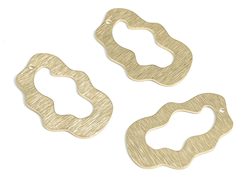 Brass Textured Could Earring Charms - Raw Brass Could Pendant - Earring Findings - Jewelry Making Supplies - 33.58x20.35x0.8mm - PP3797 - DOMEDBAZAAR