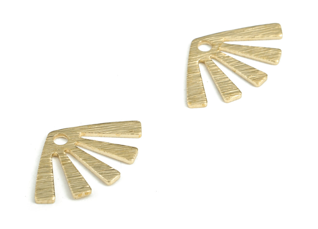 Brass Textured Sun Earring Charms - Raw Brass Sun Pendant - Earrings Finding - Jewelry Making Supplies - 14.74x9.4x0.58mm - PP3799 - DOMEDBAZAAR