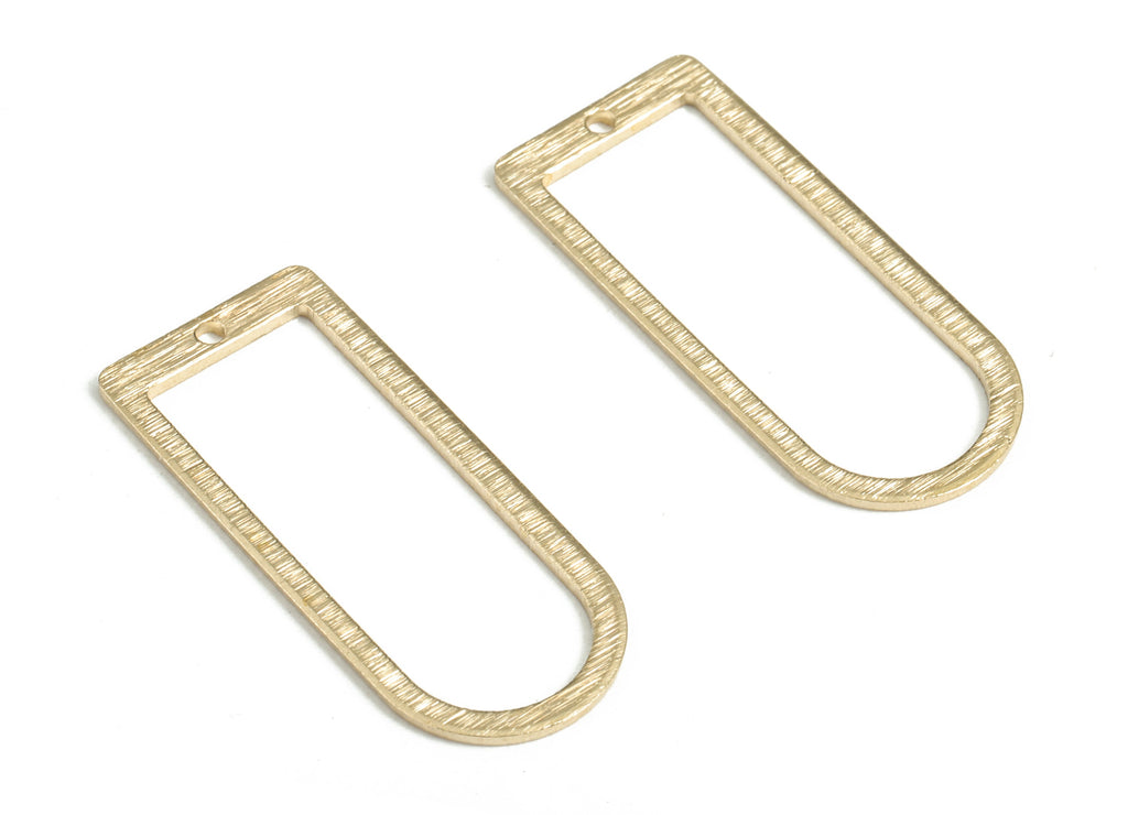 Brass Textured D Earring Charms - Raw Brass D Pendant - Earring Findings - Jewelry Making Supplies - 30.23x12.88x0.92mm - PP3803 - DOMEDBAZAAR