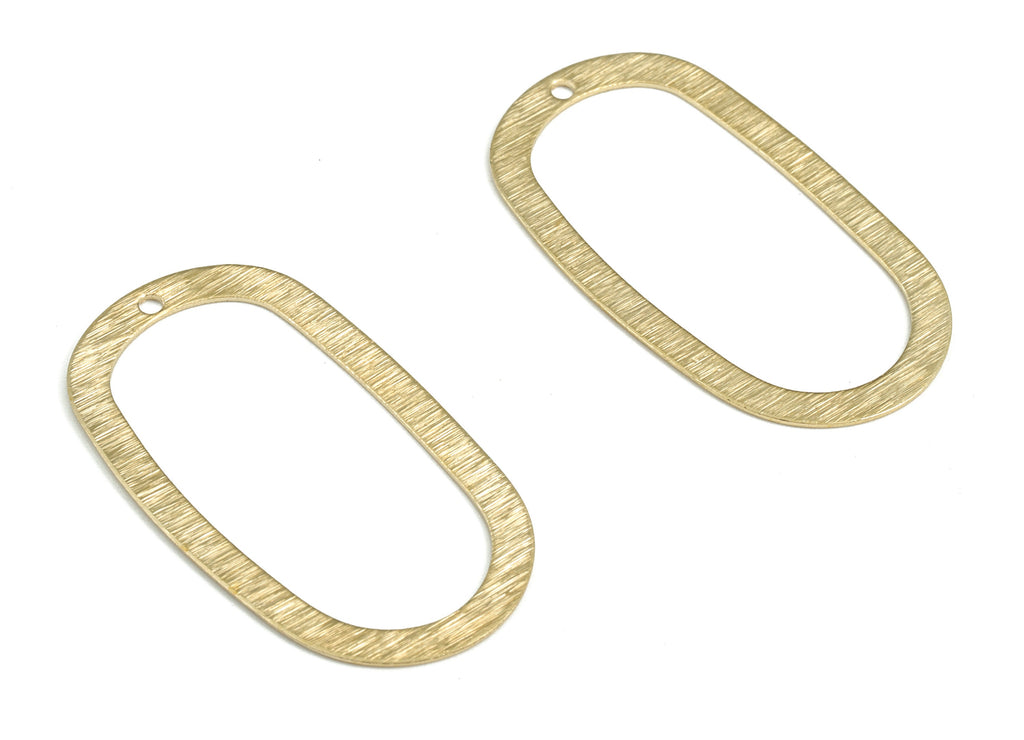 Brass Textured Oval Earring Charms - Raw Brass Oval Pendant - Earring Findings - Jewelry Making Supplies - 35.06x19.55x0.56mm - PP3800 - DOMEDBAZAAR