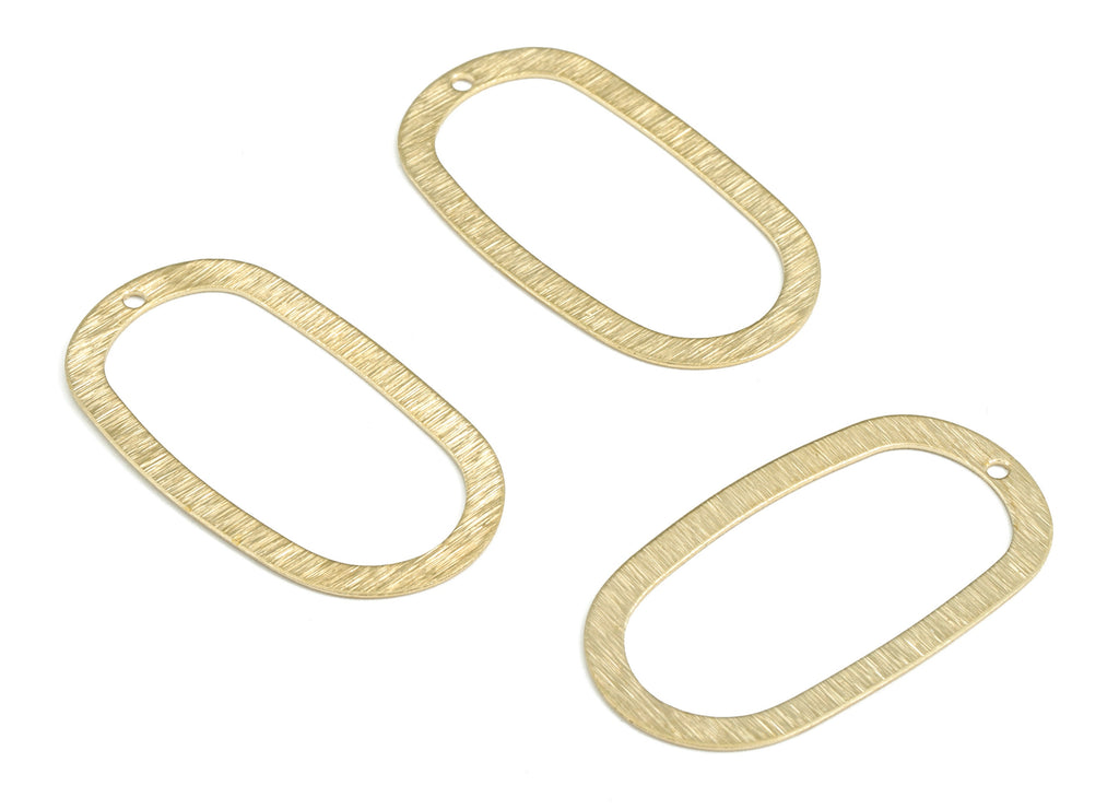 Brass Textured Oval Earring Charms - Raw Brass Oval Pendant - Earring Findings - Jewelry Making Supplies - 35.06x19.55x0.56mm - PP3800 - DOMEDBAZAAR