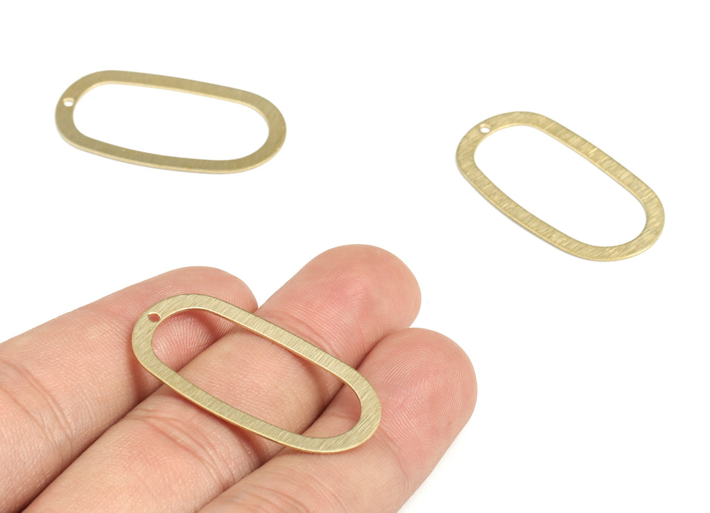 Brass Textured Oval Earring Charms - Raw Brass Oval Pendant - Earring Findings - Jewelry Making Supplies - 35.06x19.55x0.56mm - PP3800 - DOMEDBAZAAR