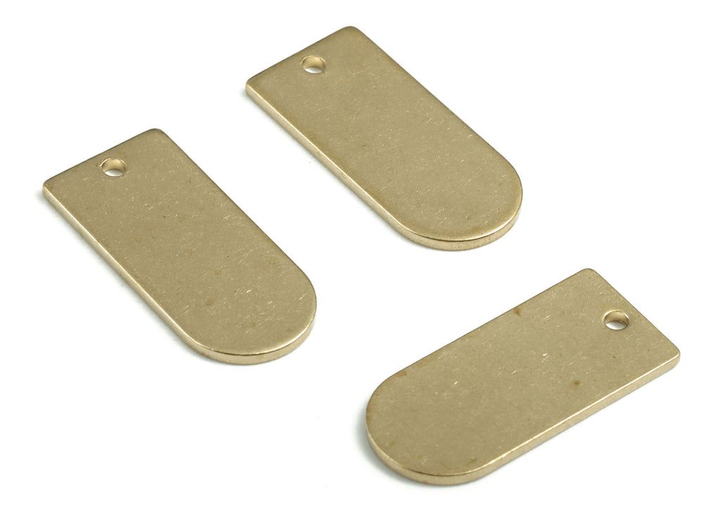 Personalized stamping blank - Brass Geometry Earring Charms - Raw Brass D Pendant - Earring Findings  - 20x9x0.97mm - PP3638 - DOMEDBAZAAR