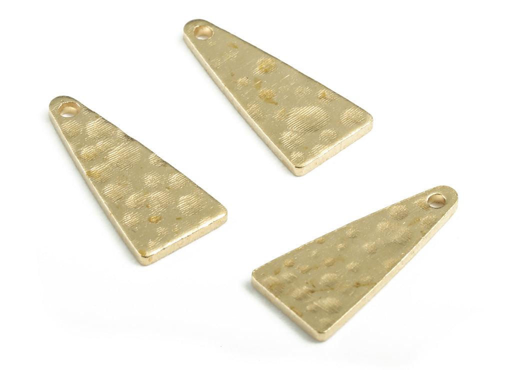 Brass Hammered Triangle Earring Charms - Raw Brass Triangle Pendant - Earring Findings - Jewelry Making Supplies - 14.98x6.9x0.96mm - PP3667 - DOMEDBAZAAR