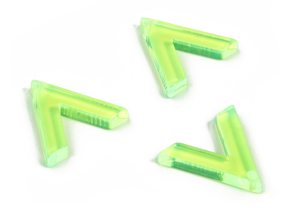 Acrylic Triangle Earring Charms - Acrylic Green Triangle Pendant - Jewelry Supplies - Color Code:A348 - 13.83x14.57x2.59mm - AC2178-A348 - DOMEDBAZAAR