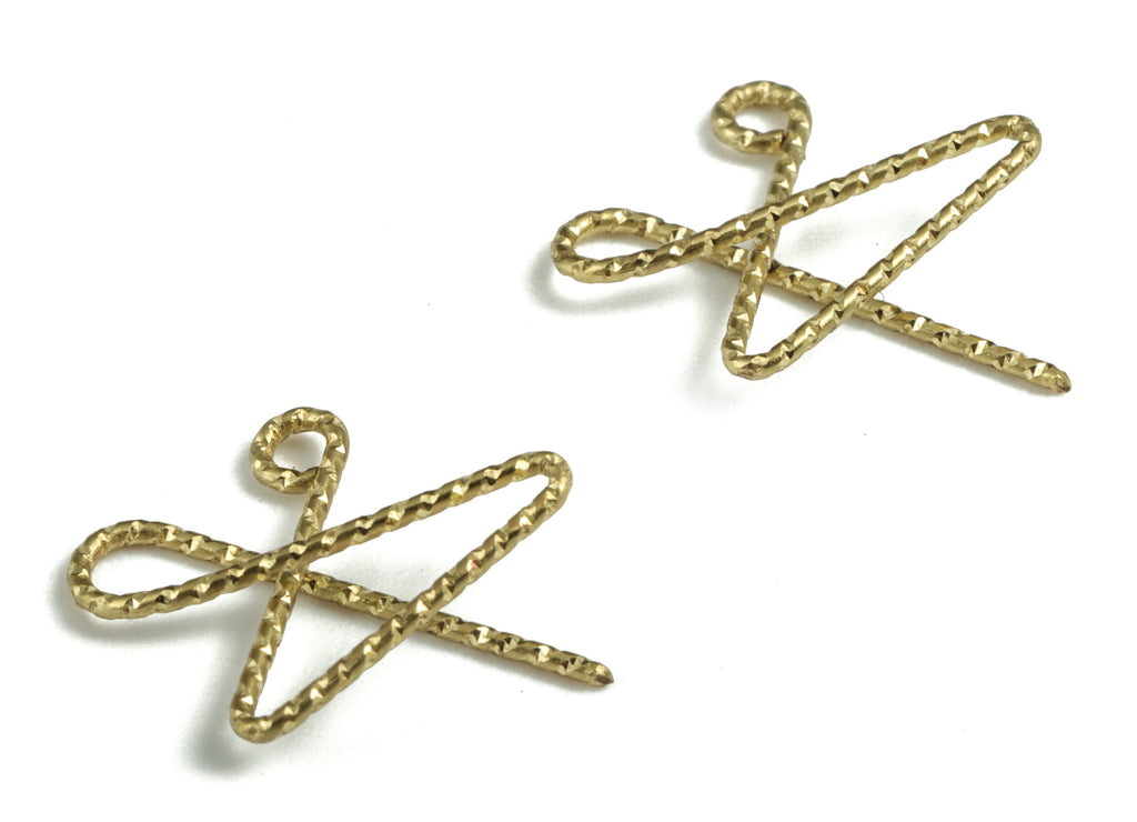 Brass A letter Pendant - Raw Brass Wave Letter A Charms - Brass Wire - Earring Findings - Jewelry Making Supplies - 14x11.85x0.7mm - PP3639A - DOMEDBAZAAR