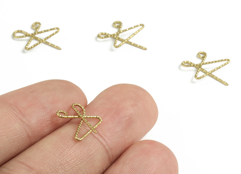 Brass A letter Pendant - Raw Brass Wave Letter A Charms - Brass Wire - Earring Findings - Jewelry Making Supplies - 14x11.85x0.7mm - PP3639A - DOMEDBAZAAR