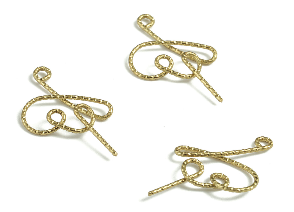 Brass B Letter Pendant - Raw Brass Wave Letter B Charms - Brass Wire - Jewelry Making Supplies - 21.74x11.2x0.69mm - PP3639B - DOMEDBAZAAR