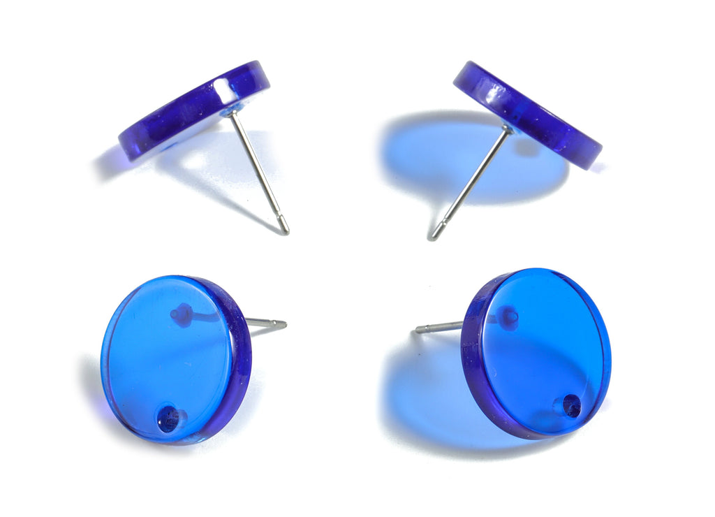 Acrylic Mini Circle Earring Stud - Mini Round Post - Earring Findings - Jewelry Supplies - Color Code:A70 - 14.79x14.79x2.68mm - AC1902-A70 - DOMEDBAZAAR