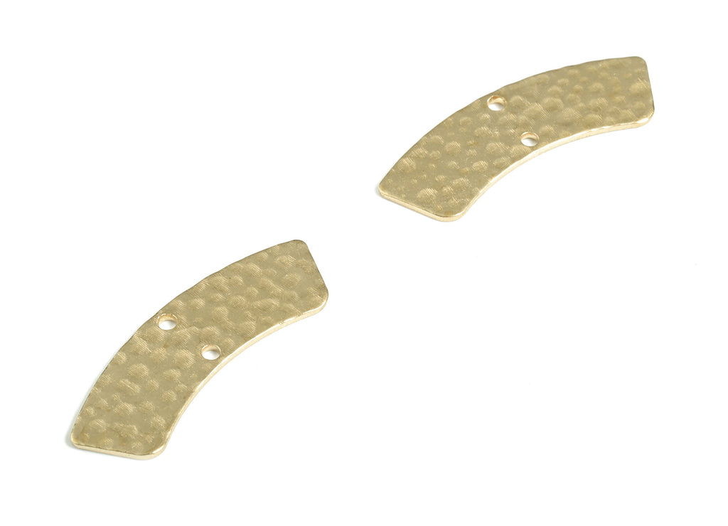 Brass Hammered Geometry Connector - Raw Brass Geometry Earring Charms - 2 Holes - Jewelry Making Supplies - 28.45x9.82x0.77mm - PP3902 - DOMEDBAZAAR
