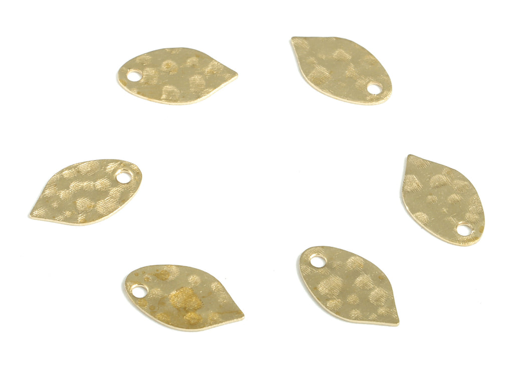 Brass Hammered Leaf Earring Charms - Raw Brass Leaf Pendant - Earring Findings - Jewelry Making Supplies - 9.9x5.8x0.36mm - PP3920 - DOMEDBAZAAR