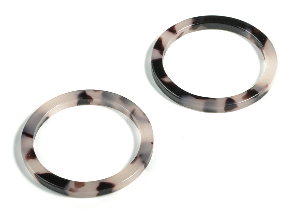 Acetate Hoop Earrings Charms - Blonde Tortoise Hoop Shell Earrings Pendant - No Hole - Color Code: A07 - 29.8x29.8x2.52mm - AC1119-A07-O - DOMEDBAZAAR