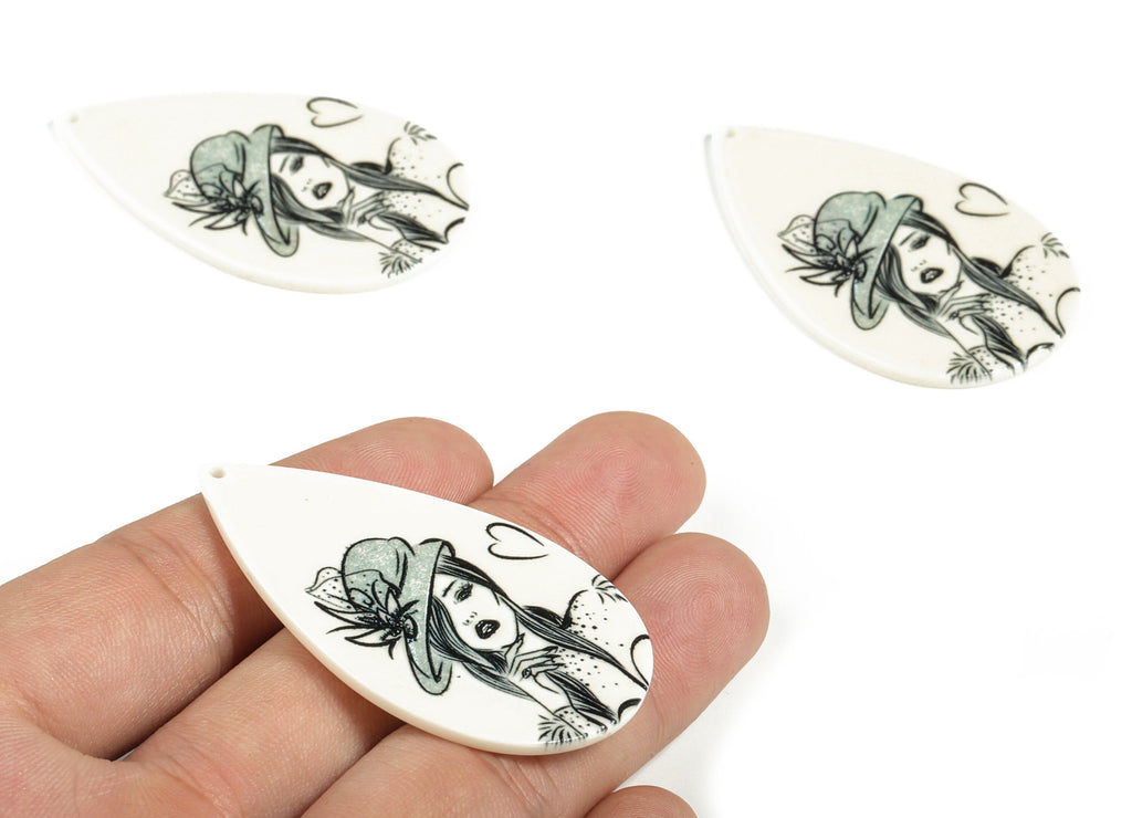 Acrylic Drop Charms – Women Abstract Art Earrings Charm – Acrylic Drop Pendant – DIY Jewelry Making Supplies - 53.99 X33.03X2.54 – AC2220 - DOMEDBAZAAR