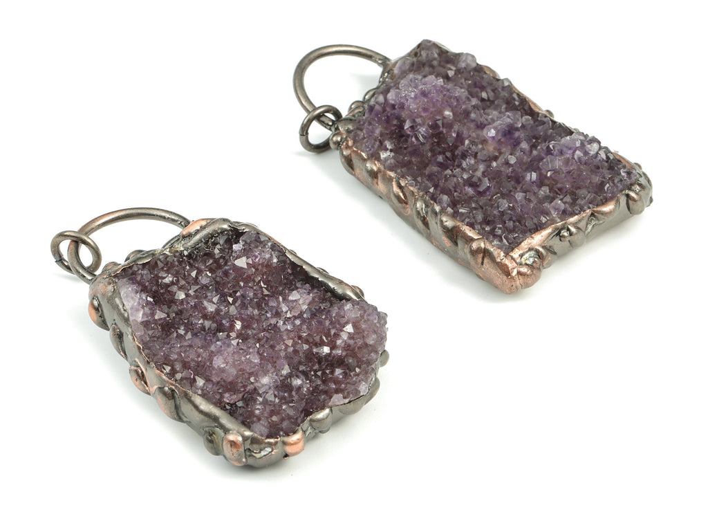 Rough Amethyst Pendant Charm –Earring Charm – Gemstone Amethyst Jewelry – Average Size – Jewelry Making –65.76x34.65x12.09mm - NS1290 - DOMEDBAZAAR