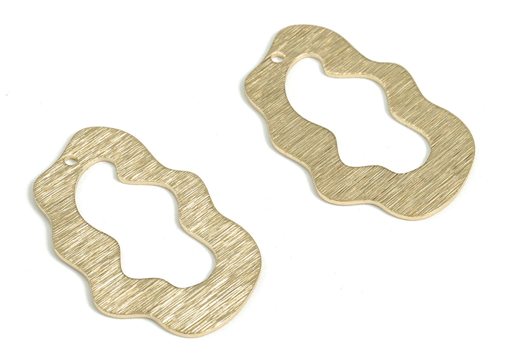 Brass Textured Could Earring Charms - Raw Brass Could Pendant - Earring Findings - Jewelry Making Supplies - 33.58x20.35x0.8mm - PP3797 - DOMEDBAZAAR