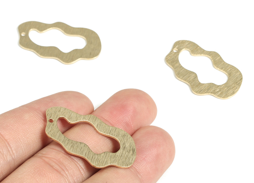 Brass Textured Could Earring Charms - Raw Brass Could Pendant - Earring Findings - Jewelry Making Supplies - 33.58x20.35x0.8mm - PP3797 - DOMEDBAZAAR