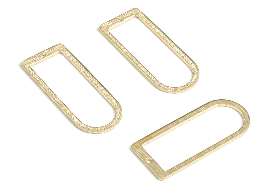 Brass Textured D Earring Charms - Raw Brass D Pendant - Earring Findings - Jewelry Making Supplies - 30.23x12.88x0.92mm - PP3803 - DOMEDBAZAAR