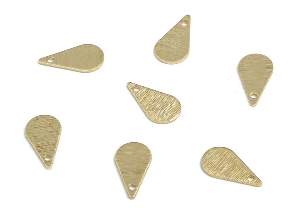 Brass Textured Drop Earring Charms - Raw Brass Drop Pendant - Earring Findings - Jewellery Making Supplies - 10.56x5.59x0.57mm - PP3809 - DOMEDBAZAAR