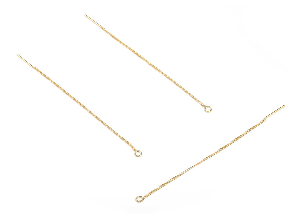 18 Gold Plating Brass Ear Wires – Simple Style Fish Hook with inside Loop – DIY Jewelry Making Supplies - 84.72 x1.12 x0.47mm - RGP2915 - DOMEDBAZAAR