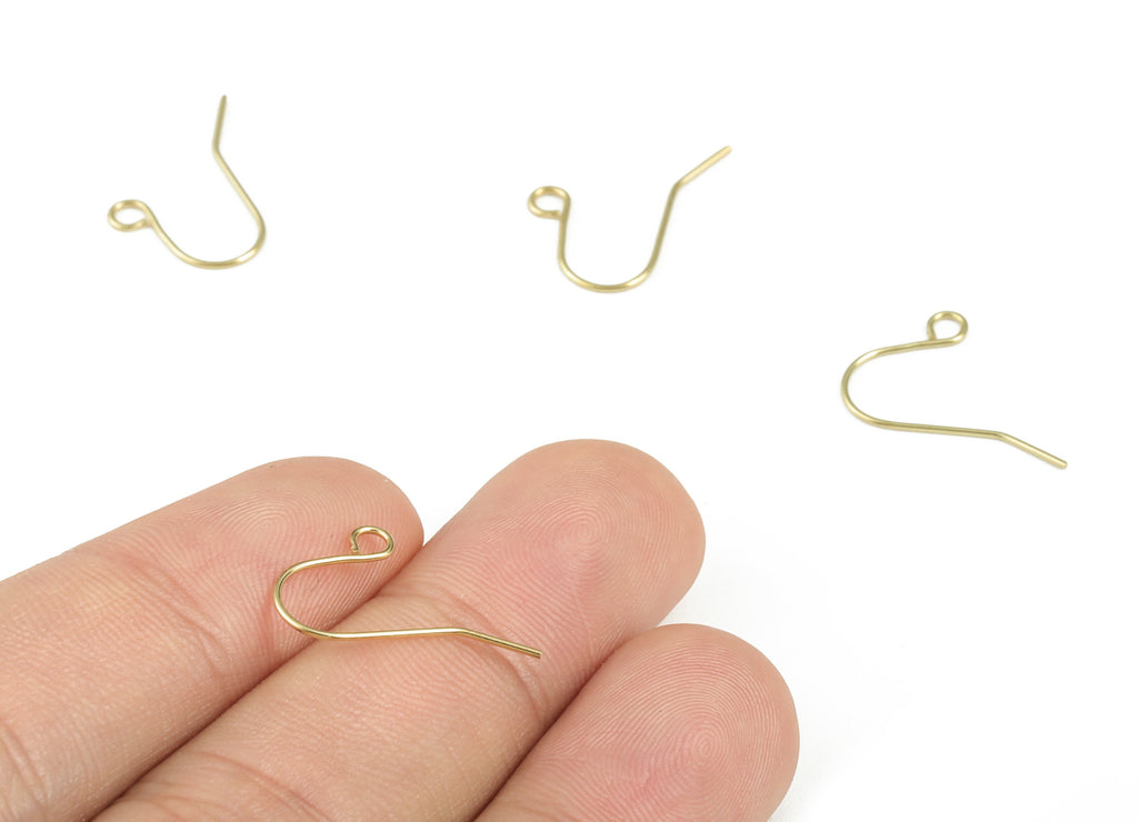 Raw Brass Hook Charms - Brass Earring Connector- Raw Brass Earring Charms - Brass Wire Pendant - Jewelry Supplies - 17.64x13.54x0.6mm-PP3761 - DOMEDBAZAAR